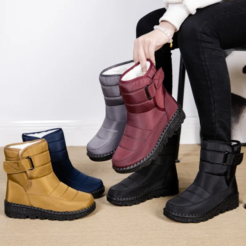 Stiefel Frauen neu für Frauen Plattform Schuhe Frau Mode im Freien warm halten Stiefeletten Baumwolle Frauen Winter Wanderschuhe