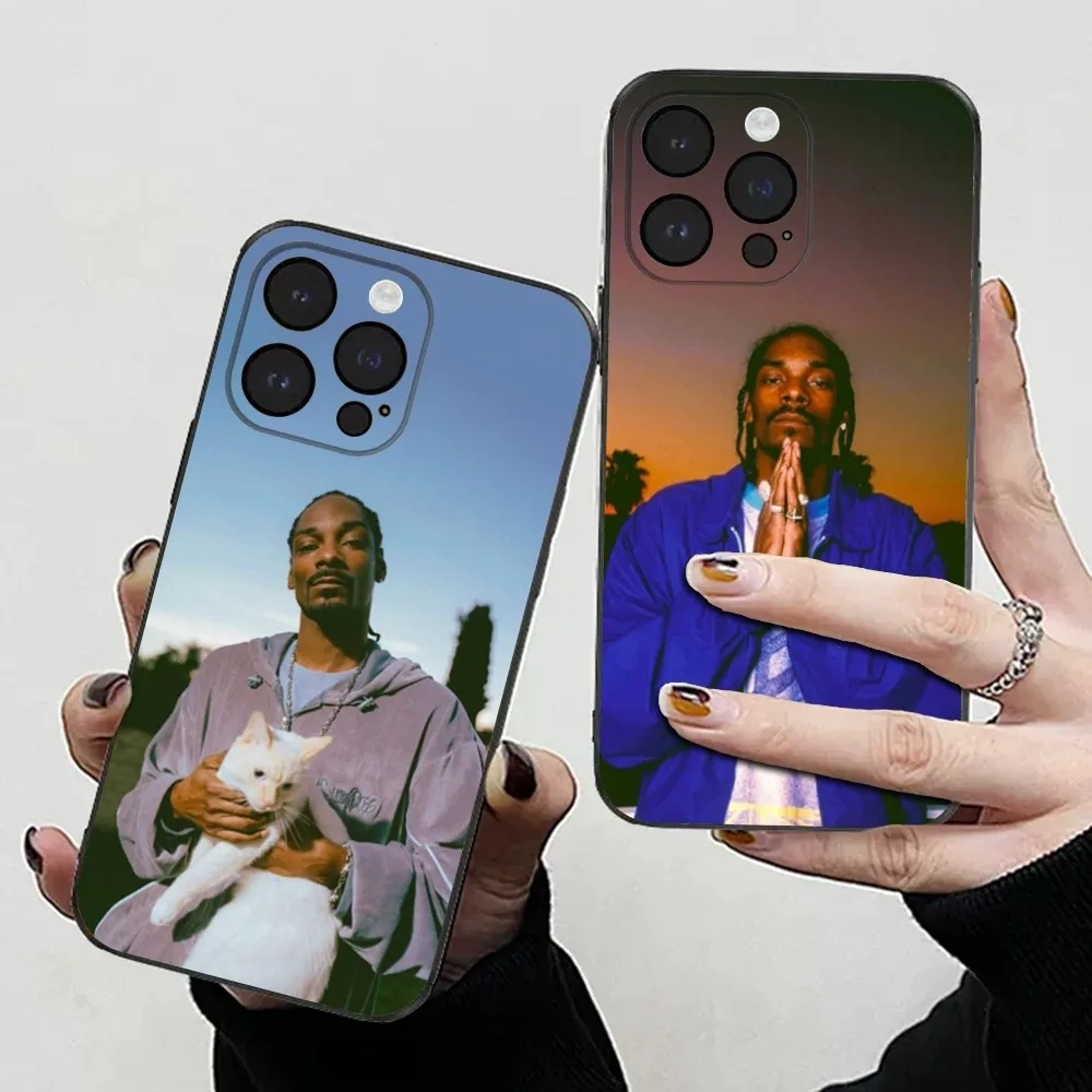 Rapper S-Snoop Dogg Phone Case For iPhone 15,14,13,12,11 Plus,Pro,Max,XR,XS,X,7,8 Plus,SE,Mini Soft Black Cover