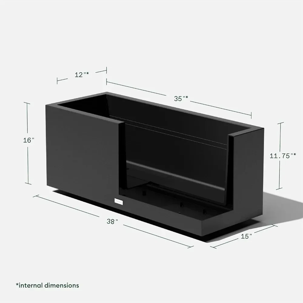 Flowerpot, Large Rectangular Planter for Outdoor Patio/Porch | Durable All-Weather Use with Drainage Hole, Flowerpot