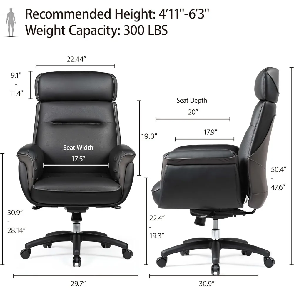 Microfiber Leather Office Chair Ergonomic Desk Chair, Executive Chair Office Gaming Chair, Comfy Big and Tall Office