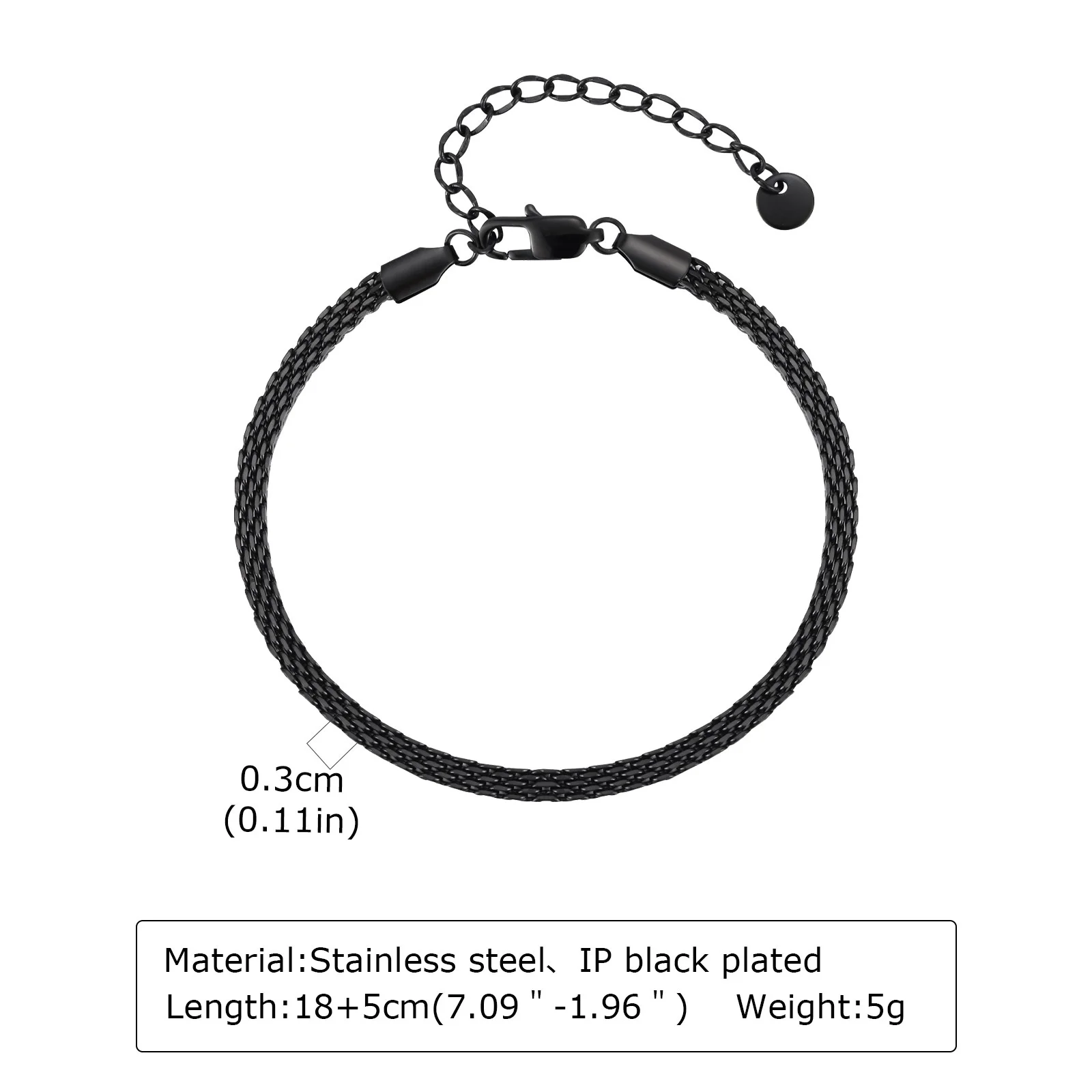 Vnox schwarzes Edelstahlarmband für Herren, Punk-Armband mit gemischten Kettengliedern, verstellbares Pulseira-Armband für Herren, Hip-Hop-Schmuck, Geschenk