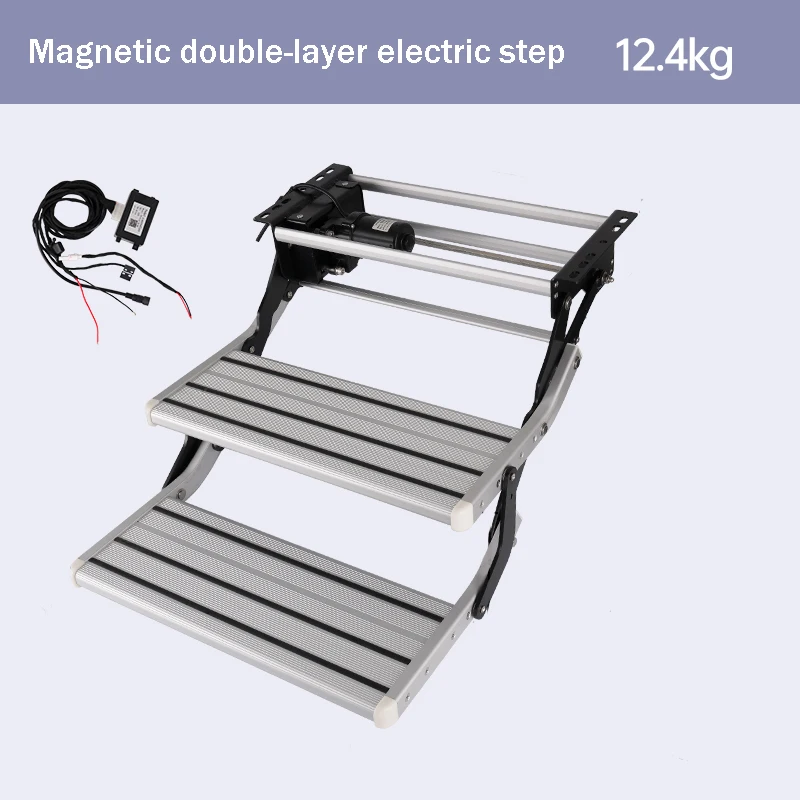 

RV Step Aluminium Double Layer Automatic Slide Out Telescopic Step Pedal for Caravan Camper Van Motorhome Ambulance
