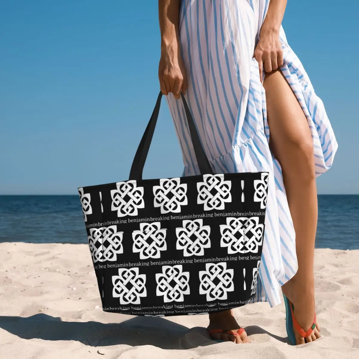 

Art - Breaking Benjamin Premium Beach Tote Bag Sport Gym Yoga Duffle Large Tote Bag Women Travel Bag Fitness bag