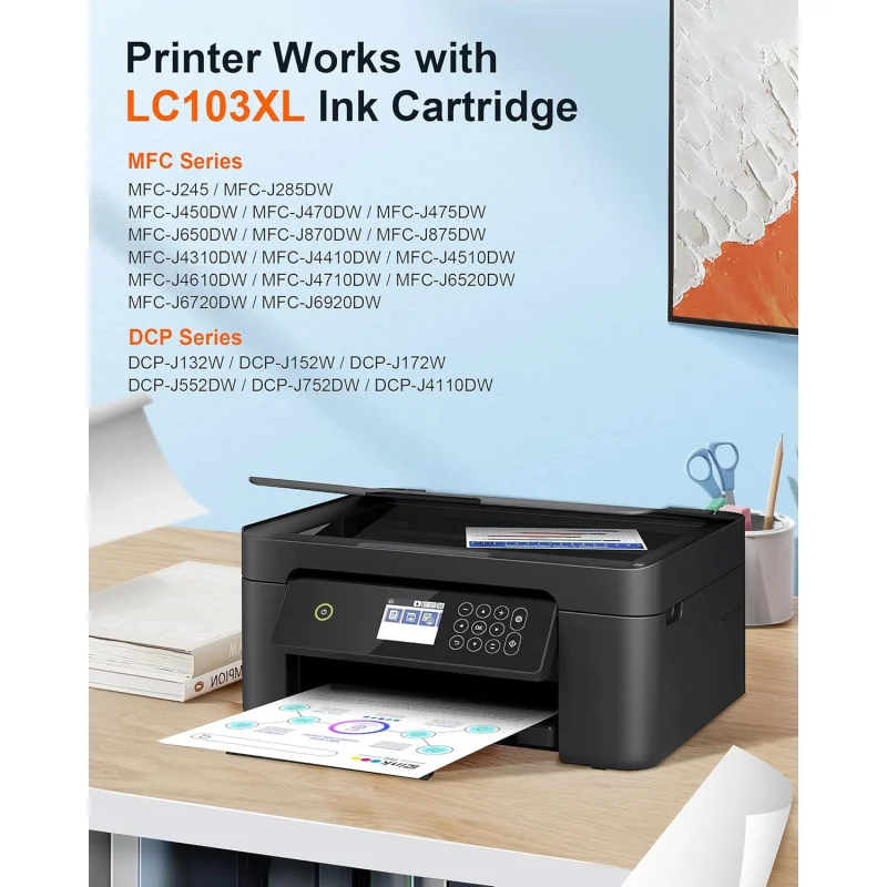 LC103 LC103XL Compatible Ink Cartridge Replacement Brother LC103 LC101 Ink Cartridges Compatible with MFC-J870DW MFC-J6920D