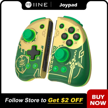 IINE złoto-zielony Neptune Joypad ALPS Stick Mechanics kompatybilny z Nintendo Swtich/Ored