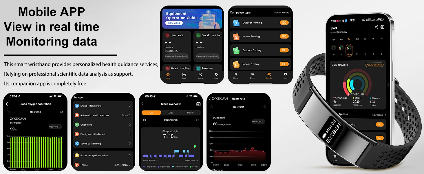 Fitness Tracker Smart Armband Mit Herzfrequenz Und Gps Für Herren_voghion.com