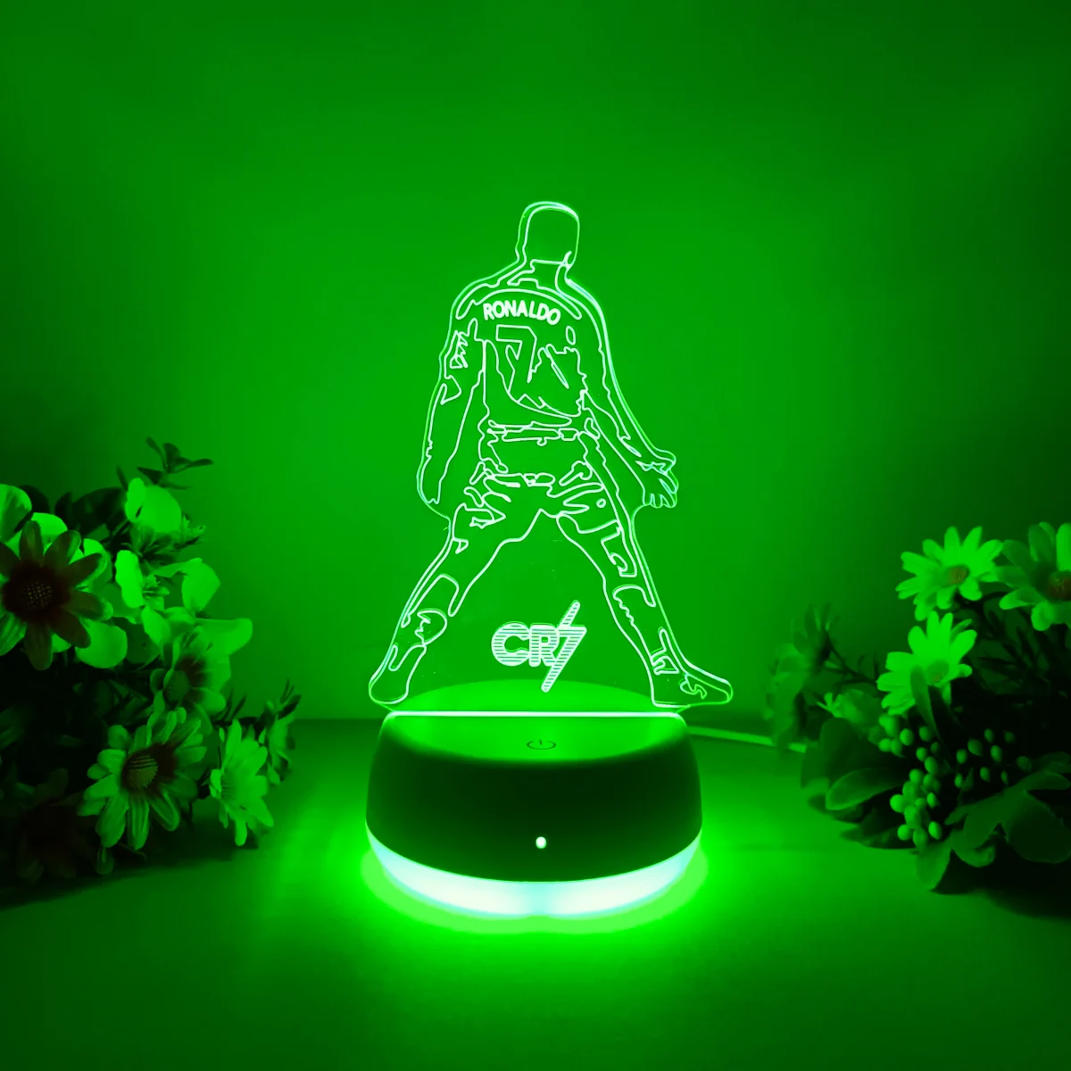 1pc athlete shaped 3D night light, USB powered touch switch with seven color conversion, uniform light, soft lighting