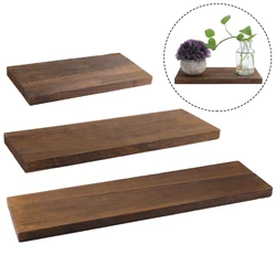 Wall Mounted Floating Shelves Single Layer Wood Storage Rack Small Plants Photos Display Organizer for Home Living Room