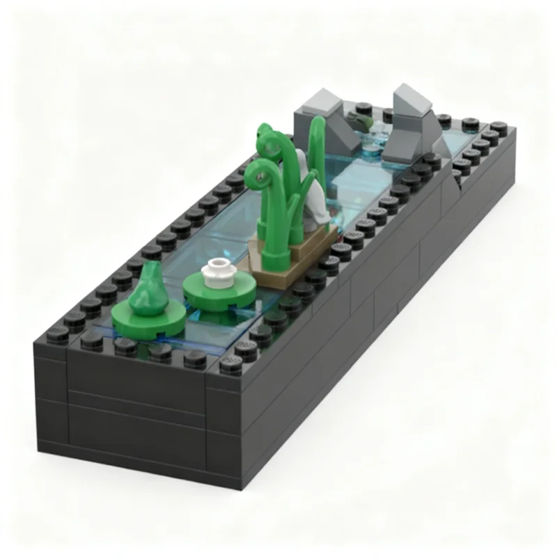 105 قطعة MOC مغامرين نهر الغابة المشهد نموذج اللبنات البناء هدايا عيد الميلاد لتقوم بها بنفسك اللعب فكرة التعليم الطوب الاطفال