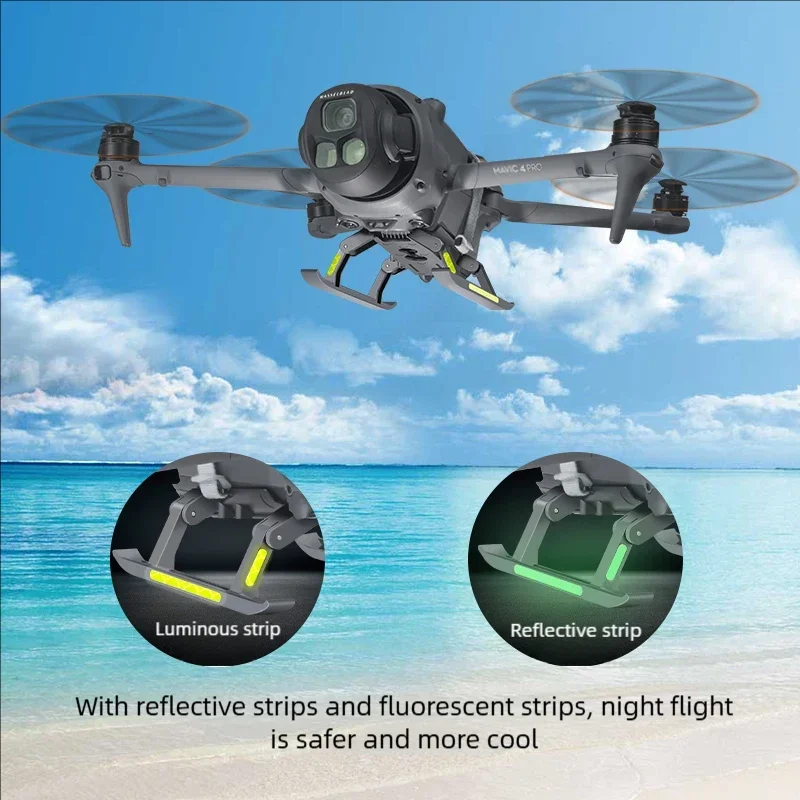 Landing Gear For DJI Mavic 4 Pro Drone Heighten Folding Foot Holder Luminous Strip Extension Support Leg Tripod Accessories Kit