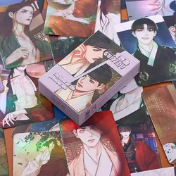 55 Pcs/Set Korean Manhwa The Ghosts Nocturne Laser Lomo Card Jaesgin Nok Comic Character 3 Inch Photocard Cosplay Gift