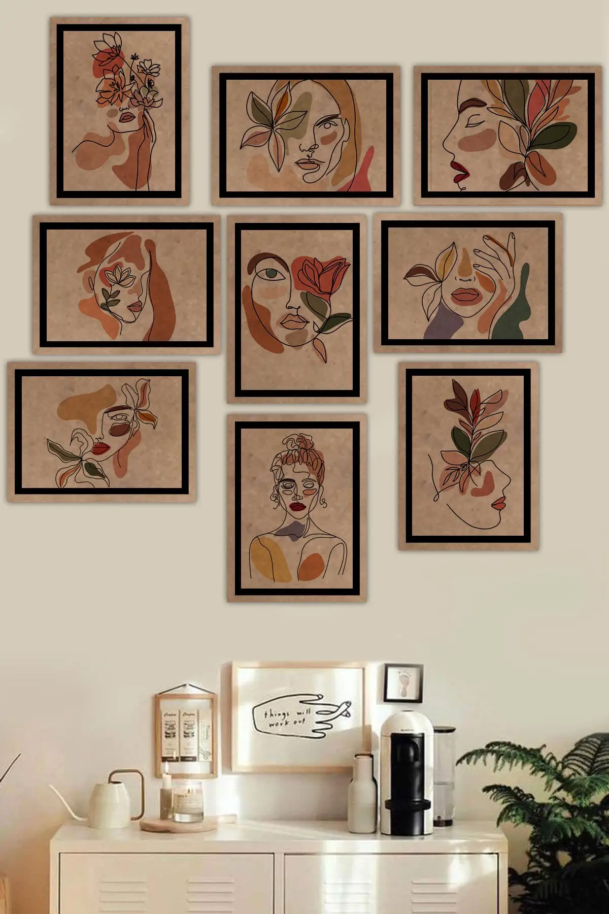 

9 piece Frame Looking Mdf Table Set (70x70 Cm) Creative Home Decor 2021 Fashion