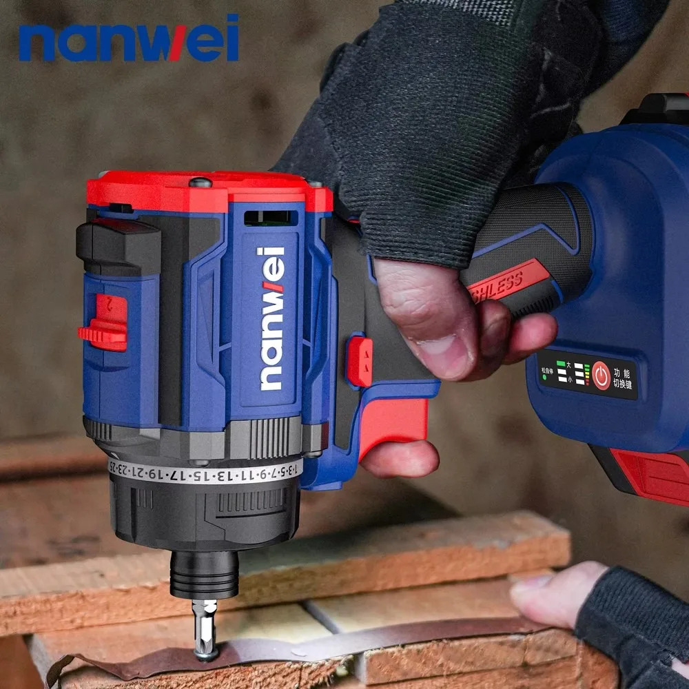 1600RPM High Torque Lightweight Impact Driver Durable Anti-slip Handle Electric Screwdriver with Working Light