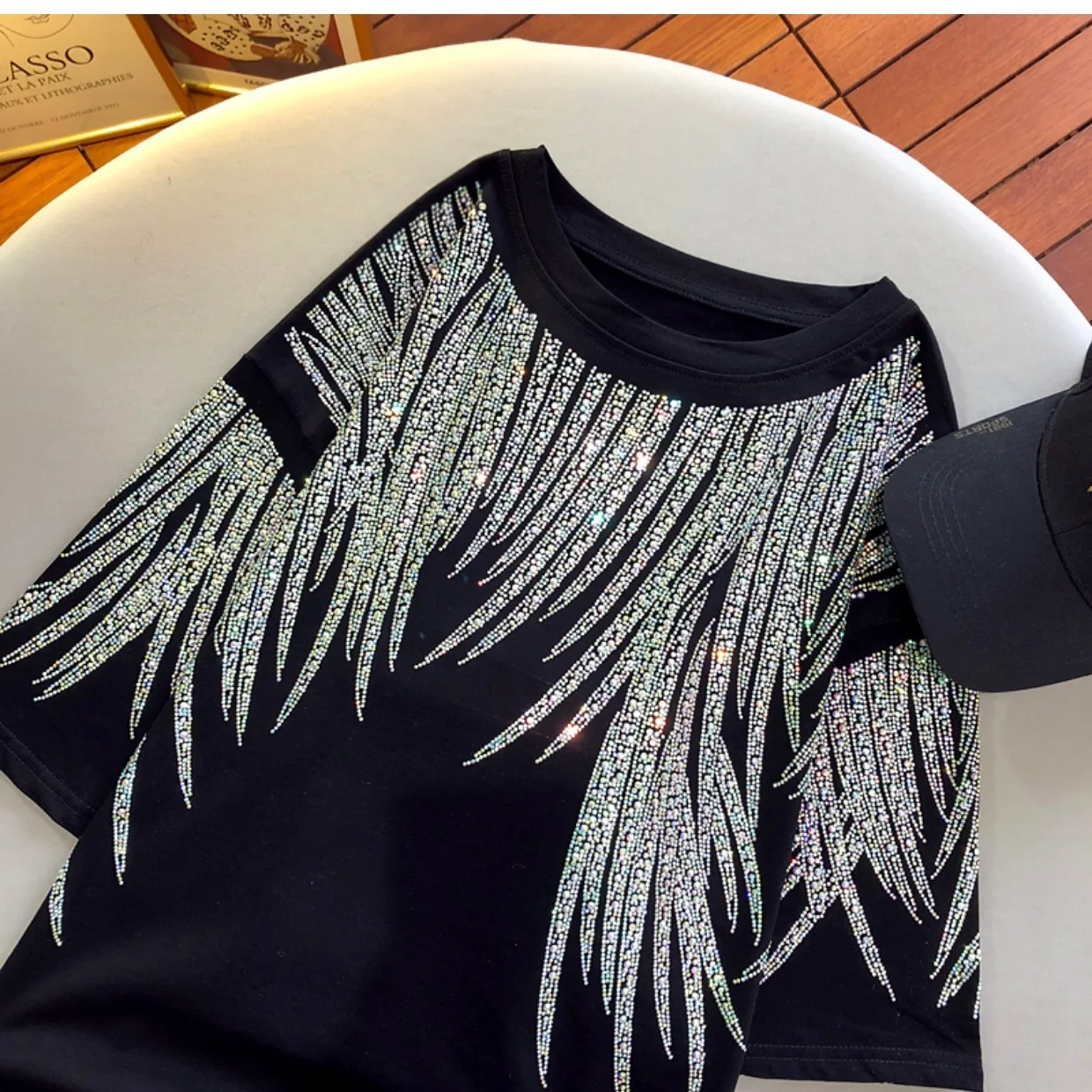 XL-4XL Large Size 150KG Rhinestone Graphic T Shirt for Women Men Summer Hip Hop Streetwear Loose Brand T-shirt Tees Y2K Tops