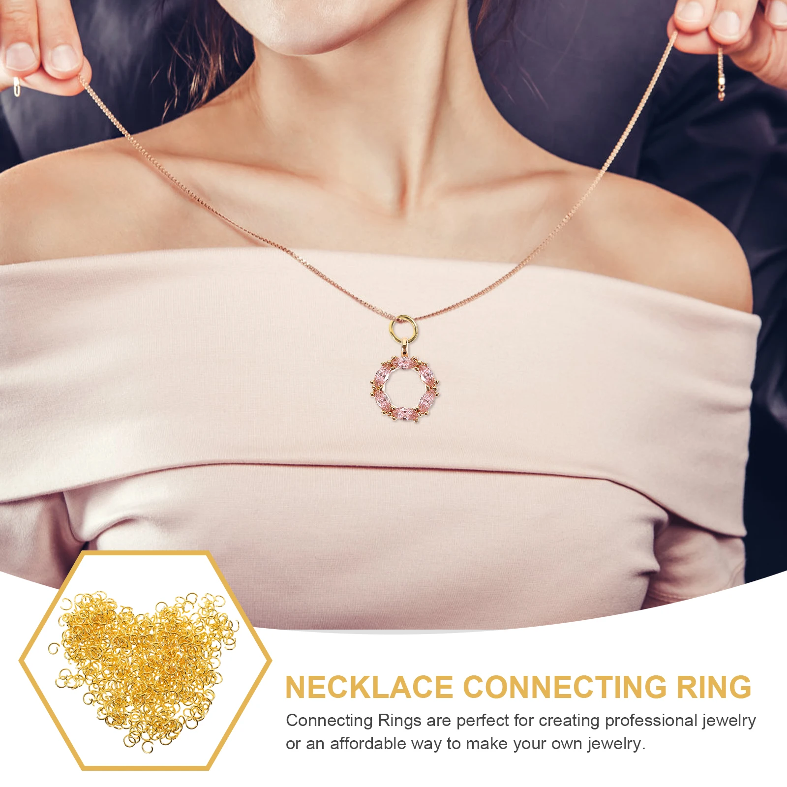 

Stainless Steel Opening Ring Chain Jewelry Making Hollow Metal Linking Rings Key Charms for Supplies Jump The