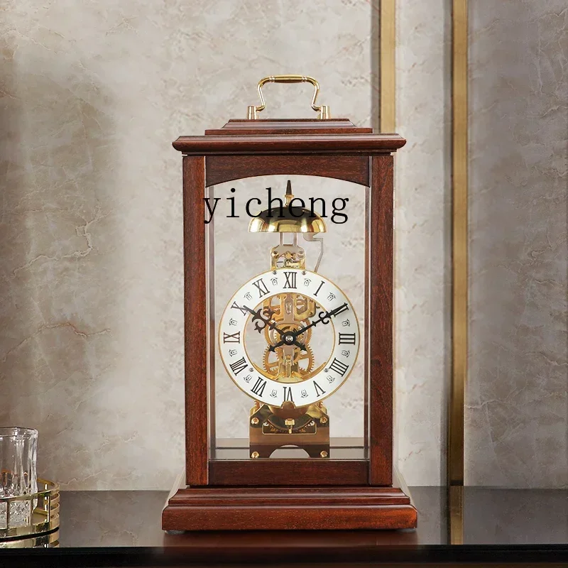 

XL European mechanical clock household retro decorative ornament living room antique all-copper machine