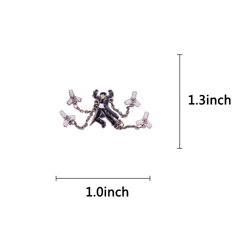 Doctor X Octopus Enamel Lapel Pin with Chain DocOck Badge Comic Books Character Brooch Backpack Decoration Charm Jewelry