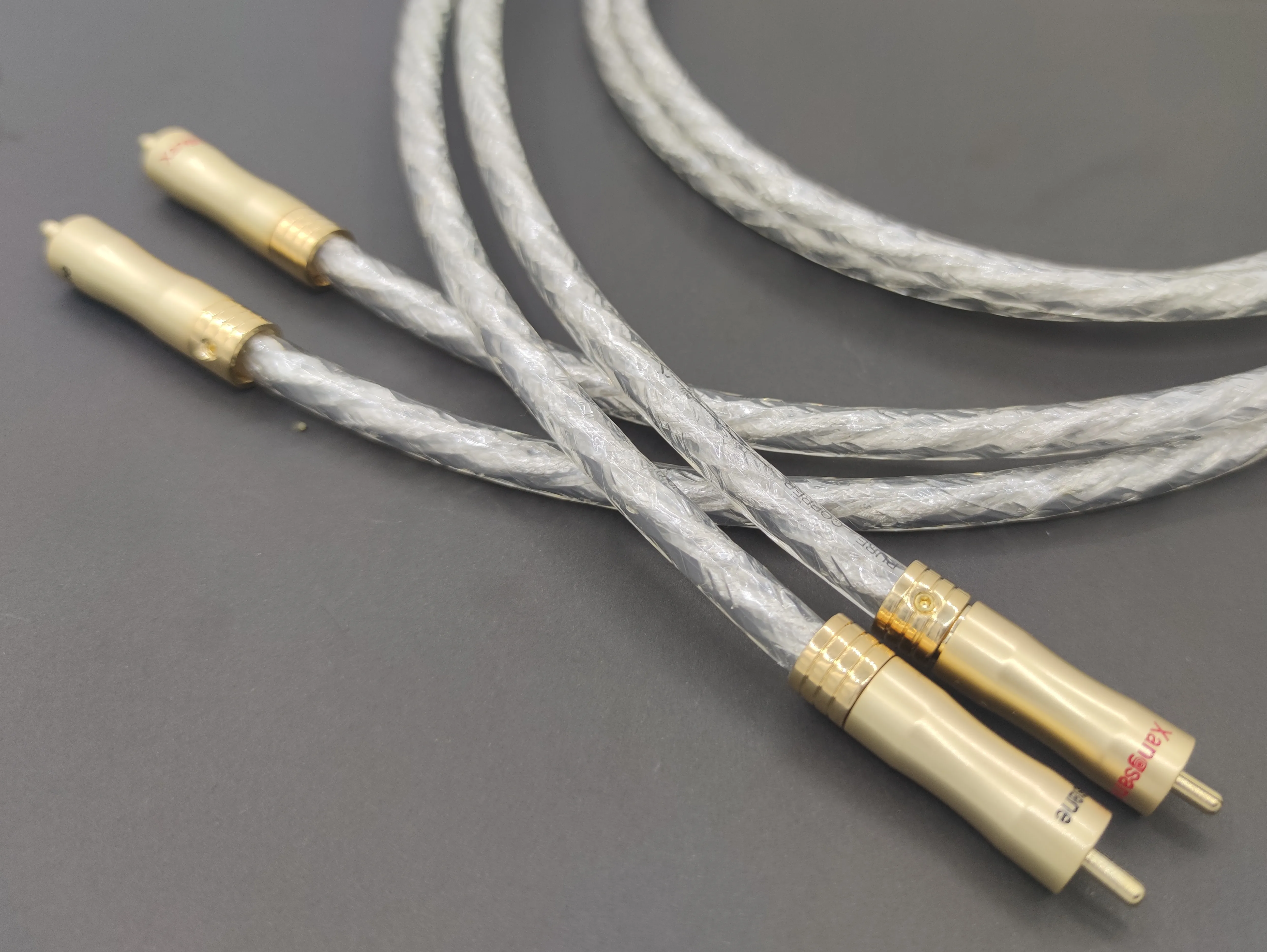 Fever Grade Silver Plated Double Lotus Head Audio Cable RCA Signal Cable HIFI Gold Plated Plug