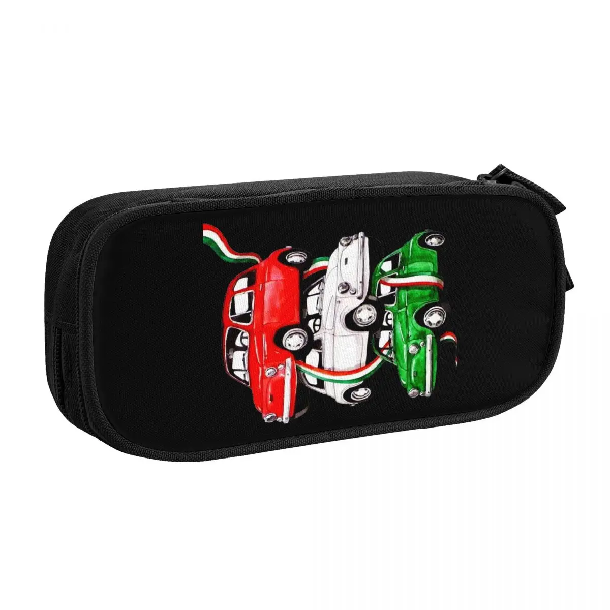 Custom Vintage Italy Flag Car Kawaii Pencil Cases Boys Gilrs Large Capacity Italian Pride Pencil Box Students Stationery