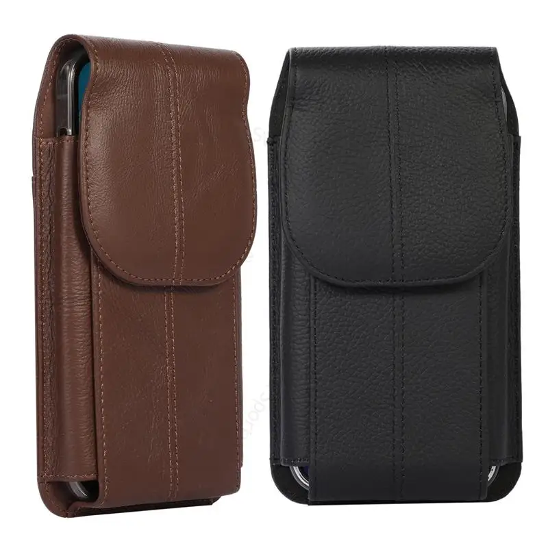 Leather Phone Pouch For Sharp Aquos R8 Pro R7 V6 Plus Belt Clip Magnet Waist Bag For Aquos Wish3 Sense8 7 Plus Holster Flip Case