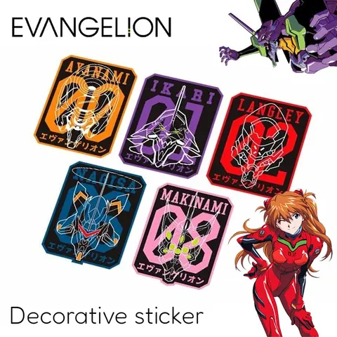 EVANGELION EVA 00 01 02 06 08 Acessórios adesivos de carro Anime reflexivo tampa do tanque de combustível de carro vidro à prova d'água adesivos decoração