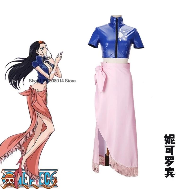 Nico Robin Cosplay Costume Top and Wrap Skirfor Women Anime Nico Robin Outfit Dress Set Outfits Role Play