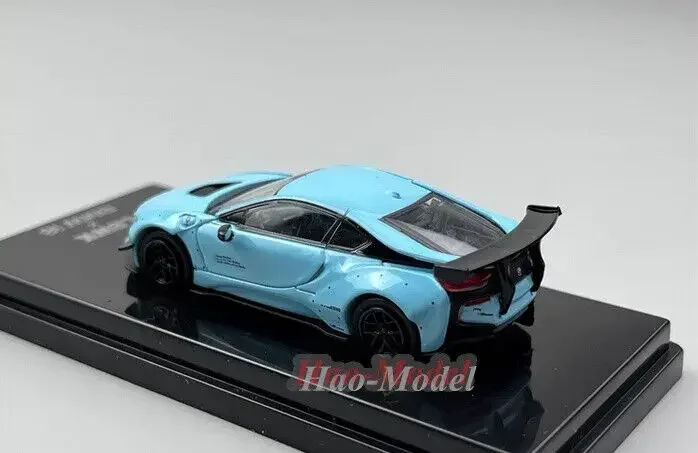 1:64 para Paragon BMW i8 PARA modelo de coche aleación Diecast juguetes niños regalos de cumpleaños Hobby exhibición adornos de simulación verde/azul