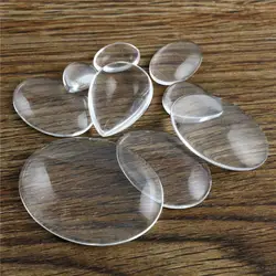 10x14mm 13x18mm 18x25mm 20x30mm 25x35mm 30x40mm Drop OVAL Flat Back Clear Glass Cabochon, High Quality,Wholesale Promotion