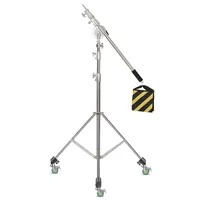 SH Stainless Steel Kit Cross Arm 2.9m Light Stand With Weight Bag Photo Studio Accessories Extension Telescopic Rod 2.49M Length