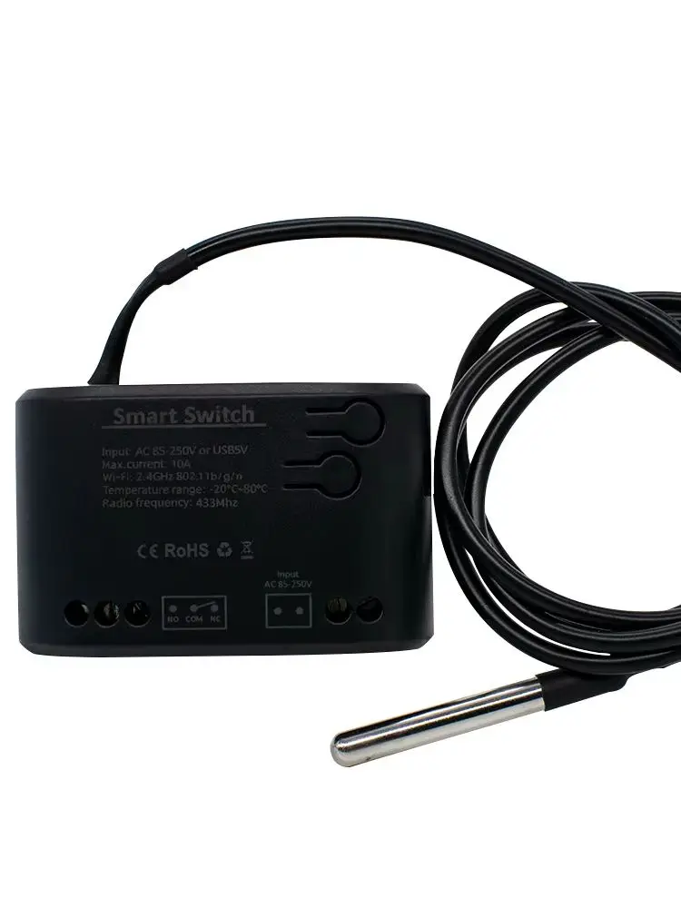 Tuya Wifi 10A Smart Temperatur Feuchtigkeit Schalter Power Monitor mit Thermostat Sonde Sensor für Aquarium Gewächshaus Lager