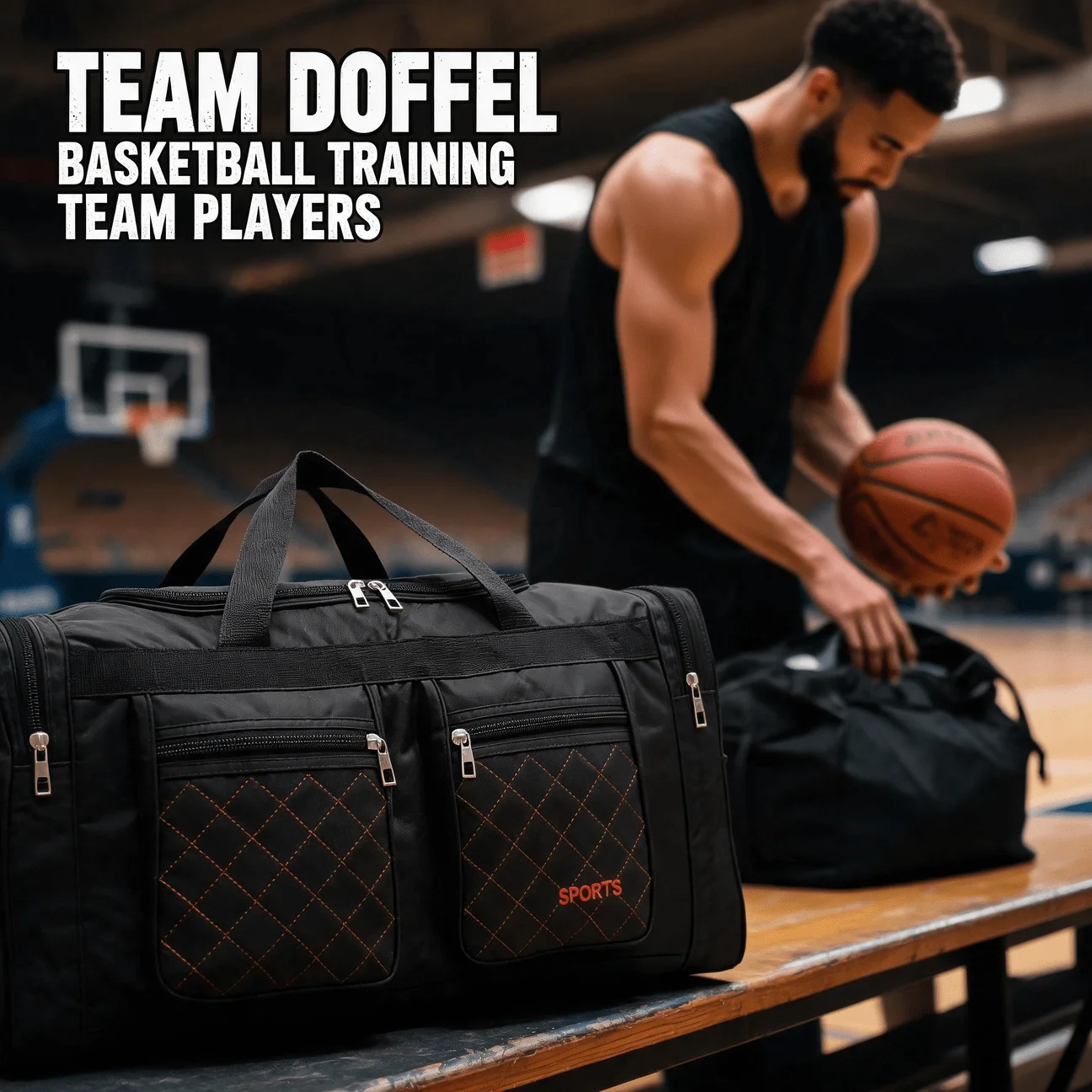 SW-XKB006 Multi-Pocket Handheld Sports Duffel Bag, Lightweight Storage Pack for Gym Activities