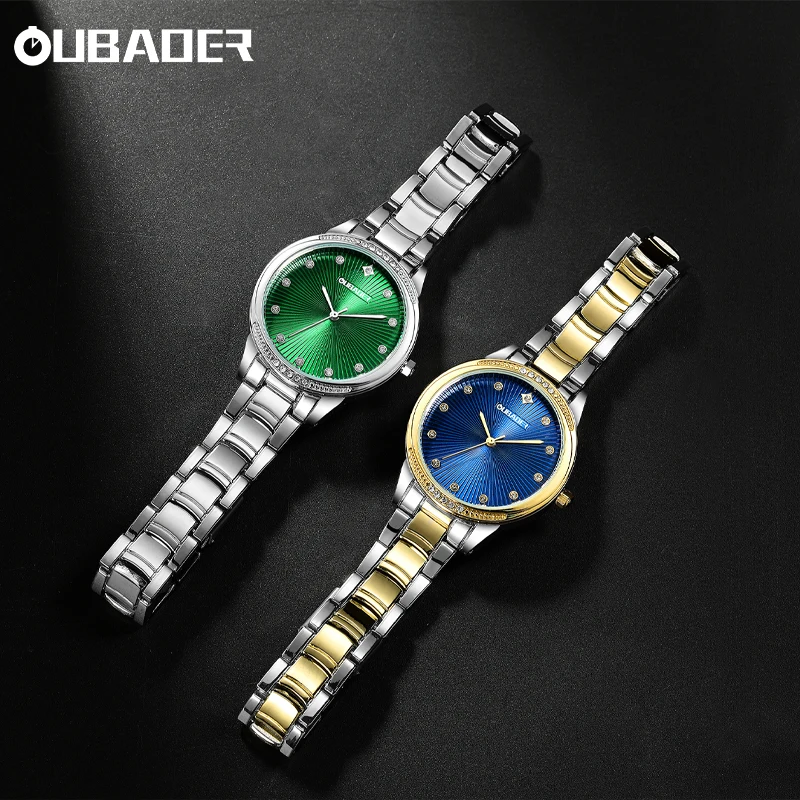 

Oubaoer Luxury Quartz Women's Watch Fashion Casual Round Watch Waterproof Watch with Diamond Scales Modern Women's Watch