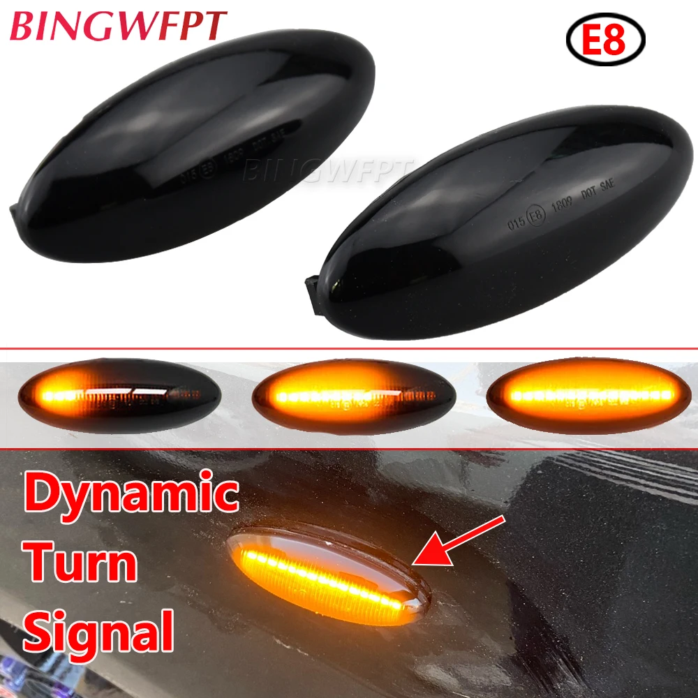 2Pieces Dynamic LED Side Marker Lights Flowing Turn Signal Light Blinker For Toyota Yaris COROLLA Auris Mk1 E15 RAV4 Mk3