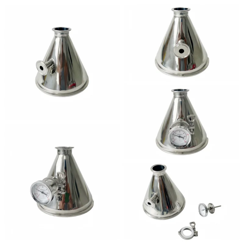 8 بوصة × 2 بوصة TC المخفض مع الأوسط TC 3/4 بوصة OD50.5mm ميناء ميزان الحرارة لتقطير البيرة ، L-200mm ، الفولاذ المقاوم للصدأ 304