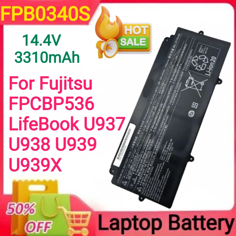 

14.4V 3310mAh FPB0340S Laptop Battery For Fujitsu FPCBP536 LifeBook U937 U938 U939 U939X CP737634-01