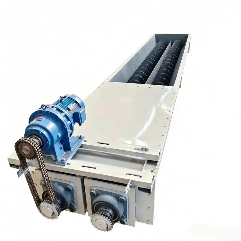 for Energy-saving Twin-screw Conveyor for Biomass Pellet and Wood Chip Processing