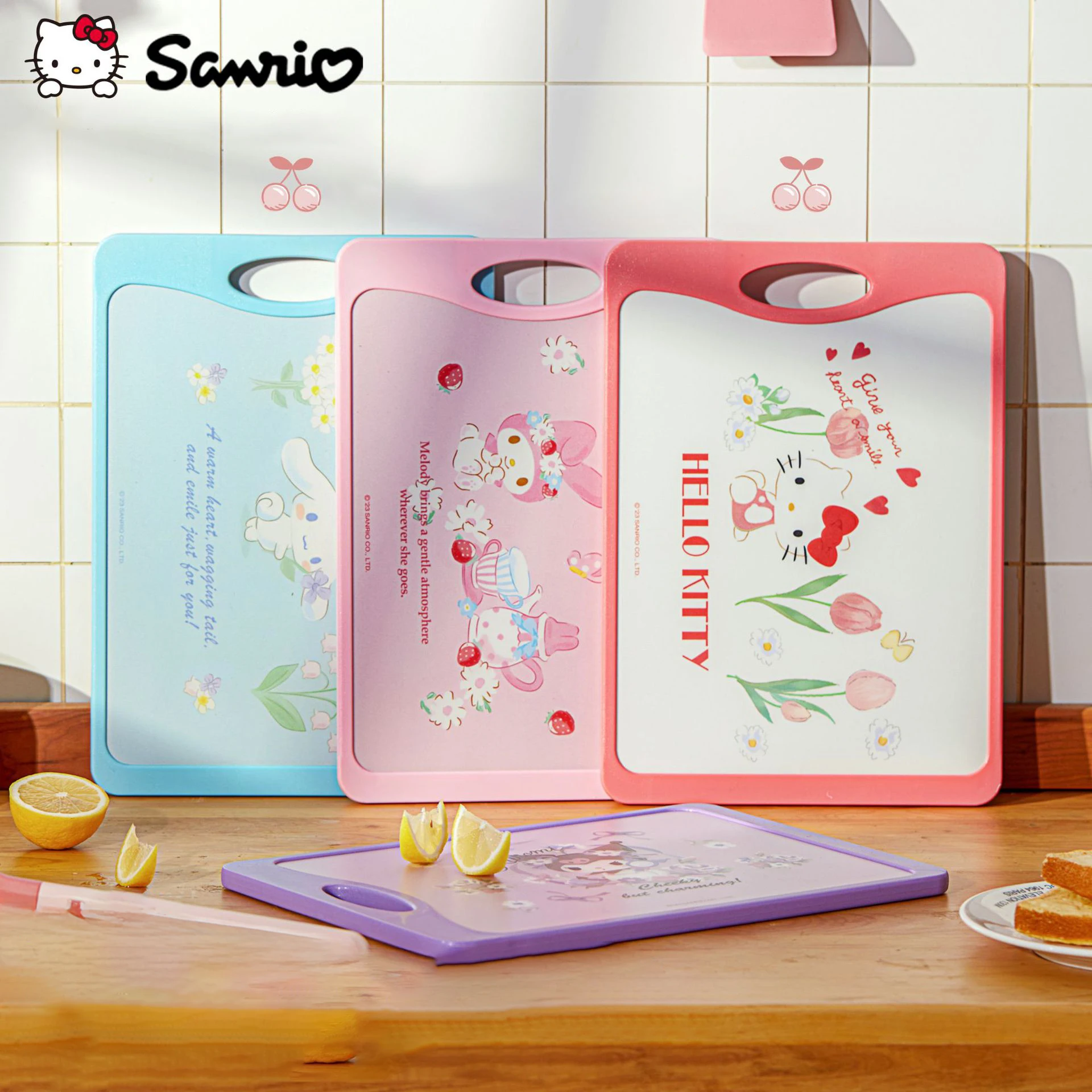 Anime Hello Kitty Chopping Board Sanrio Kawaii Home Kitchen Double Sided PP Fruit And Vegetable Cutting Board Kitchen Supplies