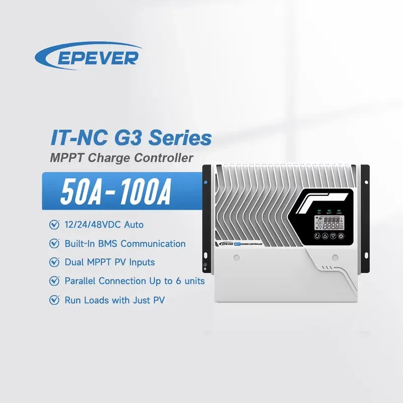 EPEVER New Arrival Solar Panel Controller 12V 24V 36V 48V 50A 60A 75A 80A 100A MPPT Hybrid Solar Charger Controller