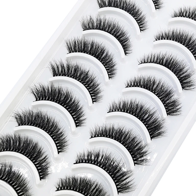 NEUE 10 Pairs 3D Faux Nerz Wimpern Natürliche Lange Falsche Wimpern Dramatische Flauschigen Gefälschte Wimpern Make-Up Wimpern Verlängerung Cilio