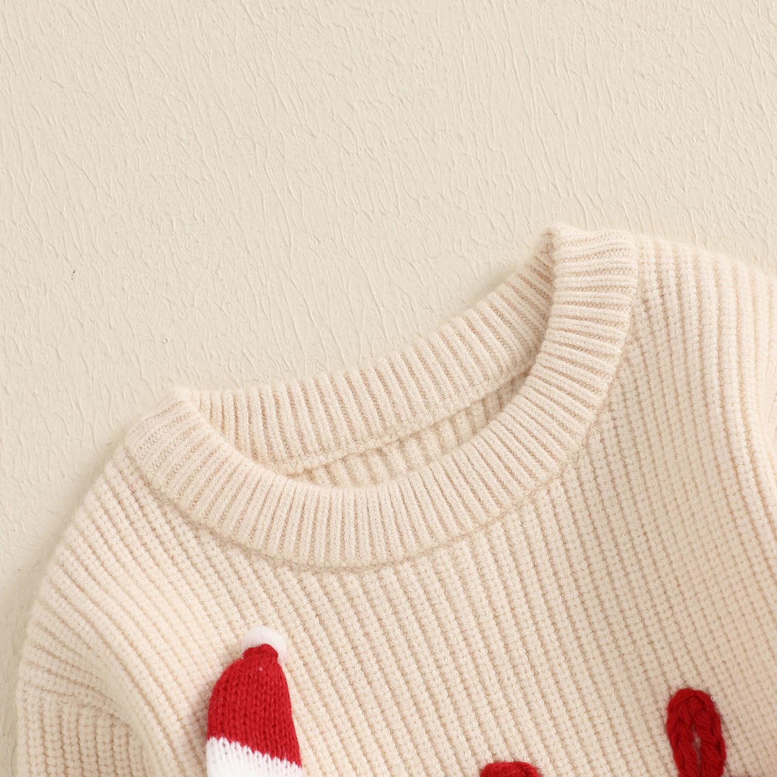 Baby Christmas Sweater Casual Letter Embroidery Santa Hat Warm Knitted Pullover Infant Knitwear for Toddler 0-3 Years