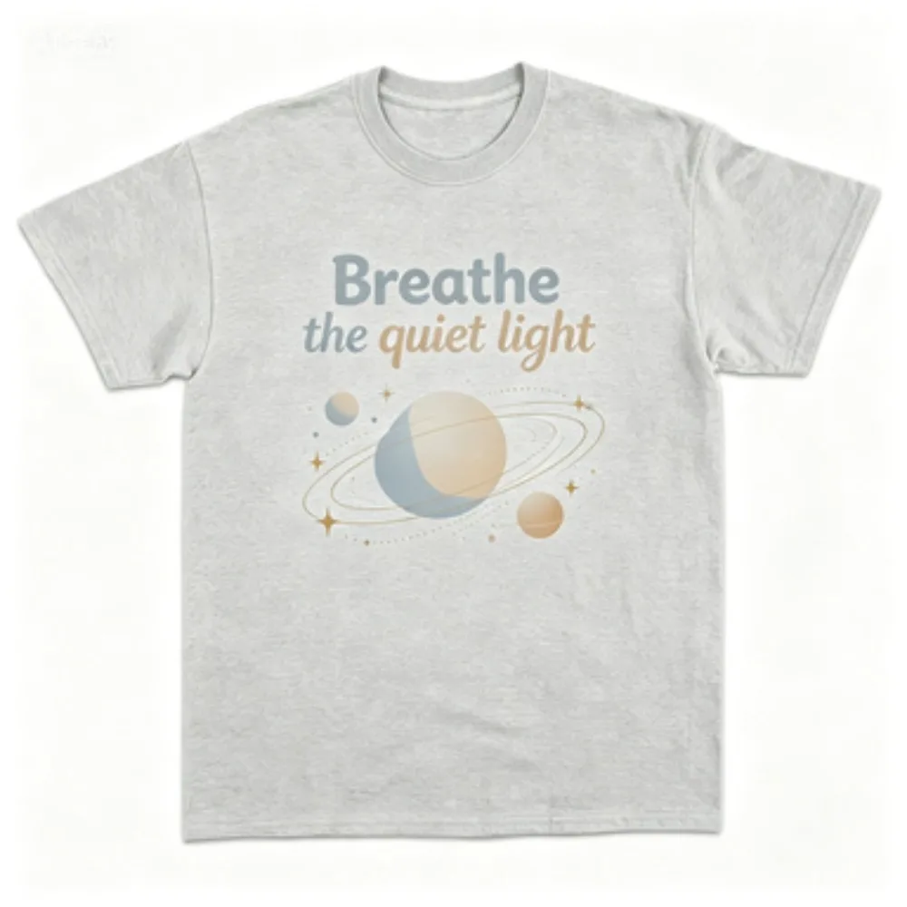 Soft Planet Star Print Women T-Shirt Minimal Aesthetic Crew Neck Short Sleeve Daily Casual Streetwear Tee