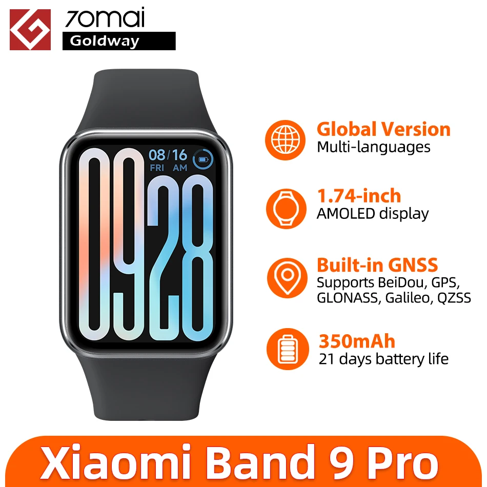 Global Version Xiaomi Smart Band 9 Pro 1.74'' AMOLED Bluetooth Smartwatch GPS Health Monitoring Fitness Tracker Miband Bracelet