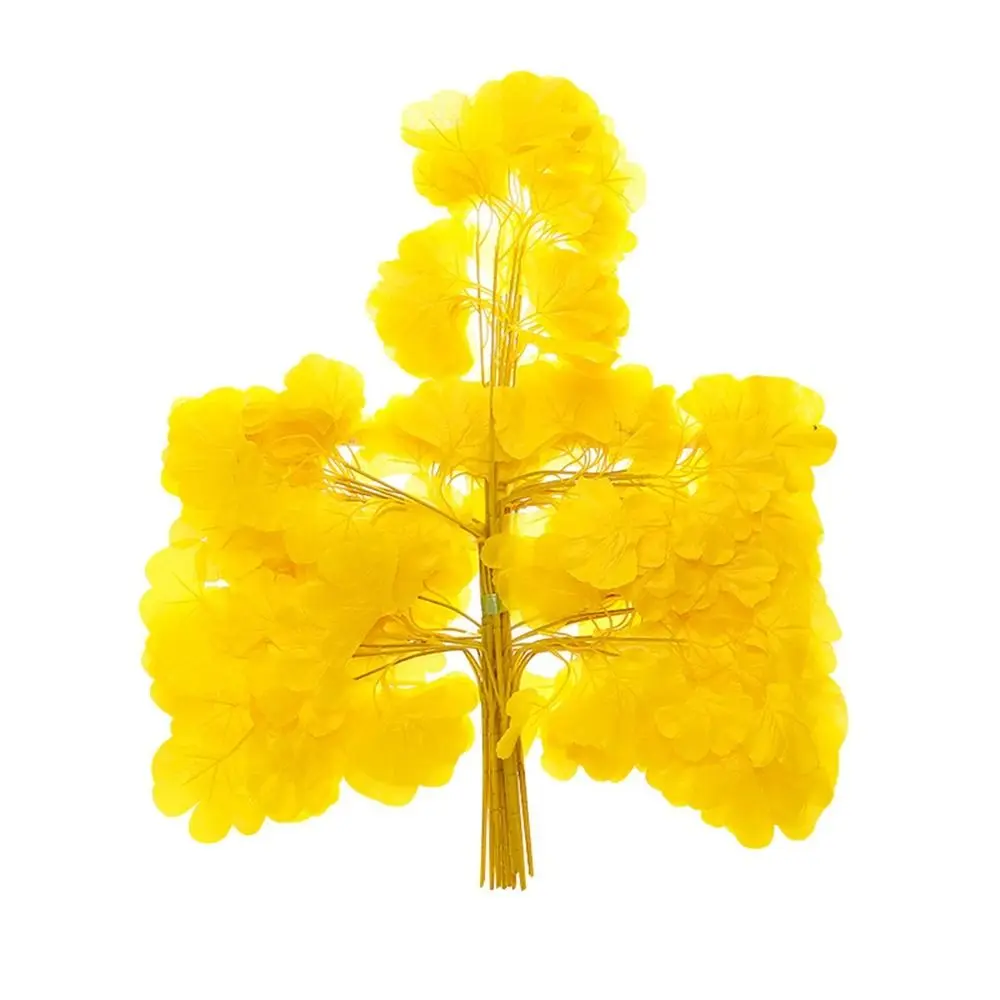 New 10Styles Simulated Ginkgo Biloba Green Color Fake Leaves Ginkgo Biloba Branches Home Decoration