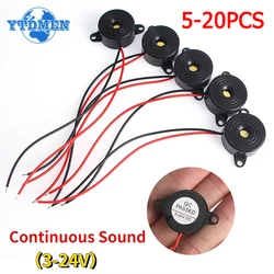 5-20PCS High Decibel Buzzer SFM-20B DC 3-24V Continuous Sound Buzzer 2312 Active Piezo Buzzers, for Arduino Car