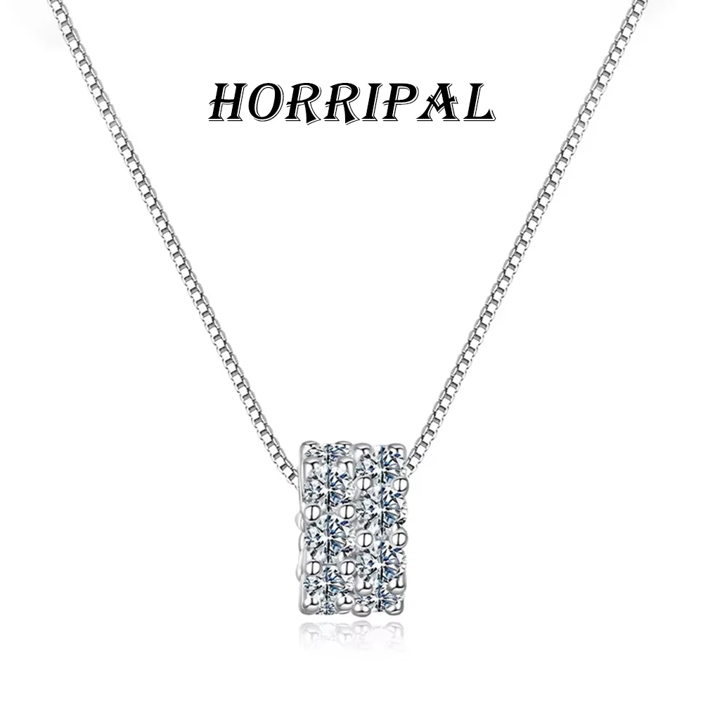 HORRIPAL  D VVS1 1.6CT Moissanite Waterproof Pendant Necklace for Women S925 Sterling Silver GRA Certified Party Fashion Jewelry