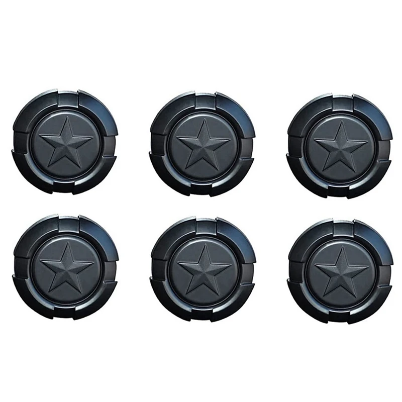 6X Door Key Jack Trim Cover For 1997-2022 Jeep Wrangler TJ JK JL & Gladiator JT, Matte Black, Pentagram