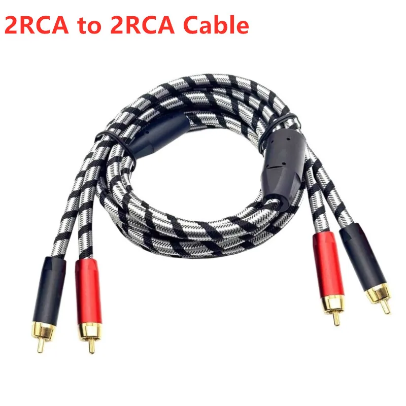 Stereo RCA Audio Cable Male to Male 2RCA to 2RCA Audio Cable with Gold Plated Connector Plug For CD Amplifier Loudspeaker