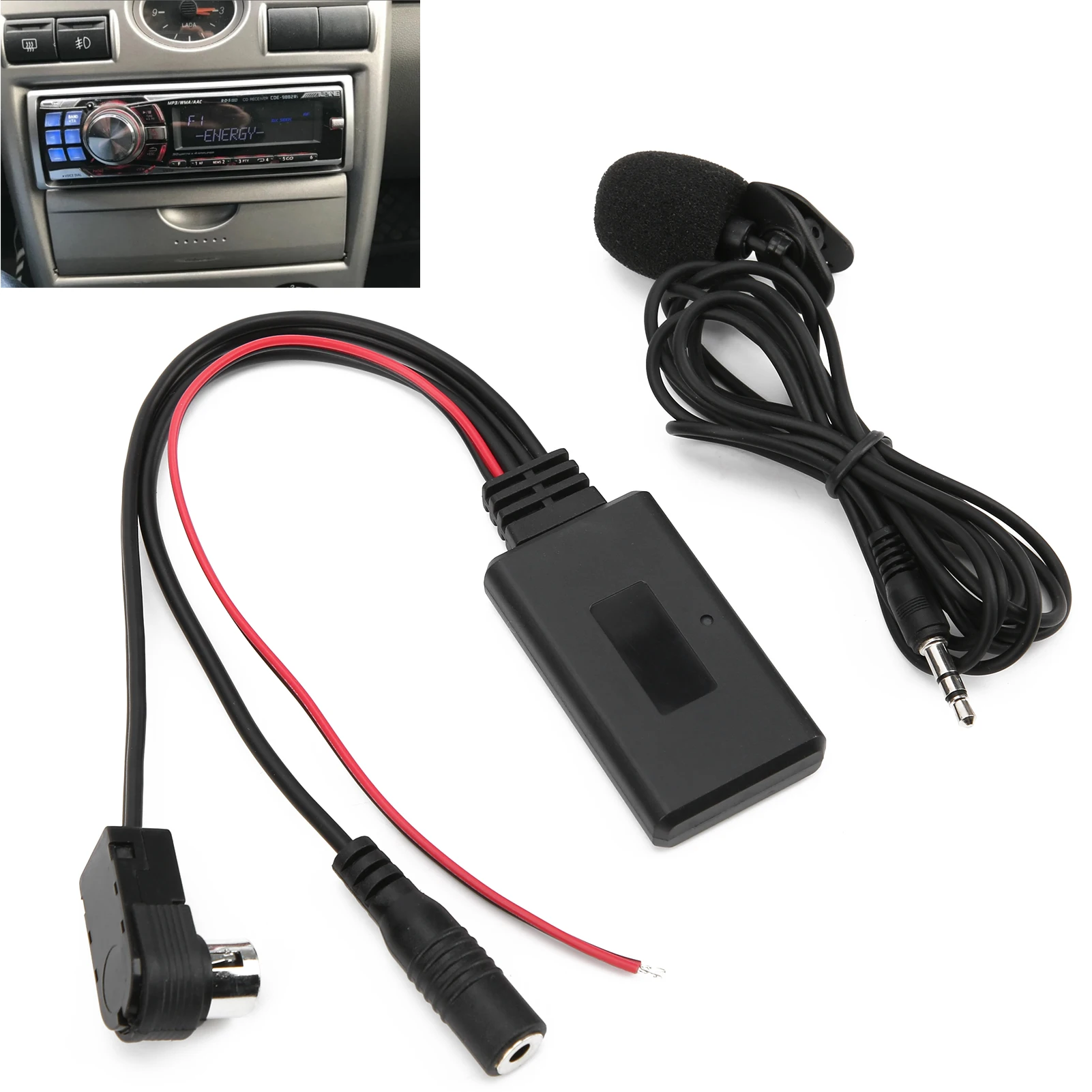 Bluetooth 5.0 AUX Cable Adapter with Microphone Handsfree for Alpine CDA-9857 CDA-9886 CDA-117 Bluetooth AUX Adapter