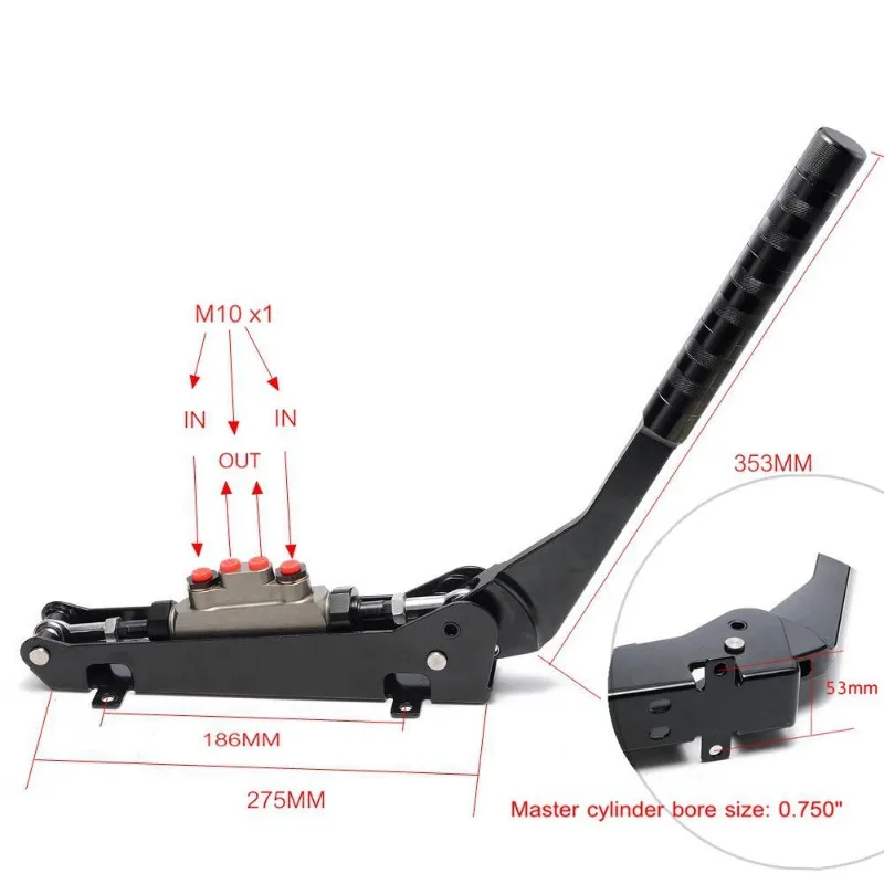 Car modification extended drift handbrake, universal hydraulic racing competition black handbrake 1pcs