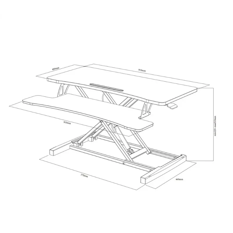 Folding Modern Office Height Adjustable Sit Stand Up Desk Converter Dual Monitor Tabletop Desk Riser